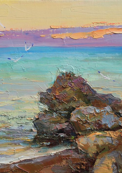 Evening by the sea by Alisa Onipchenko-Cherniakovska