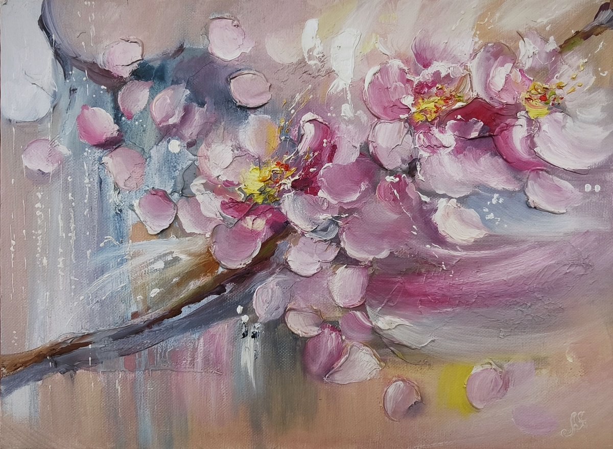 Impressionistic Painting , Cherry Blossom By Annet Loginova, 16 X 12, Artwork For Sale On Artfinder