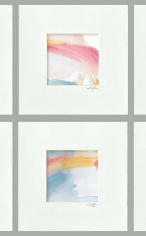 Soft Whispers Collection - Set of 6 Abstract Paintings in Mats by Kathy Morton Stanion by Kathy Morton Stanion