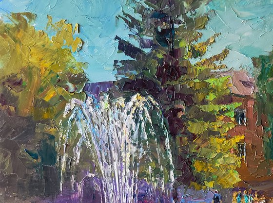 City Park with a Fountain