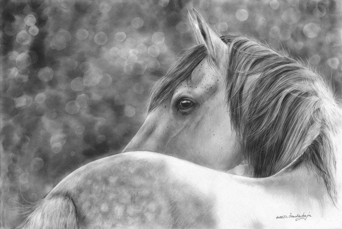 Photorealistic Animal Oil Painting By Danguole Serstinskaja, 24 X 16, Whispering Grace, Original Artwork
