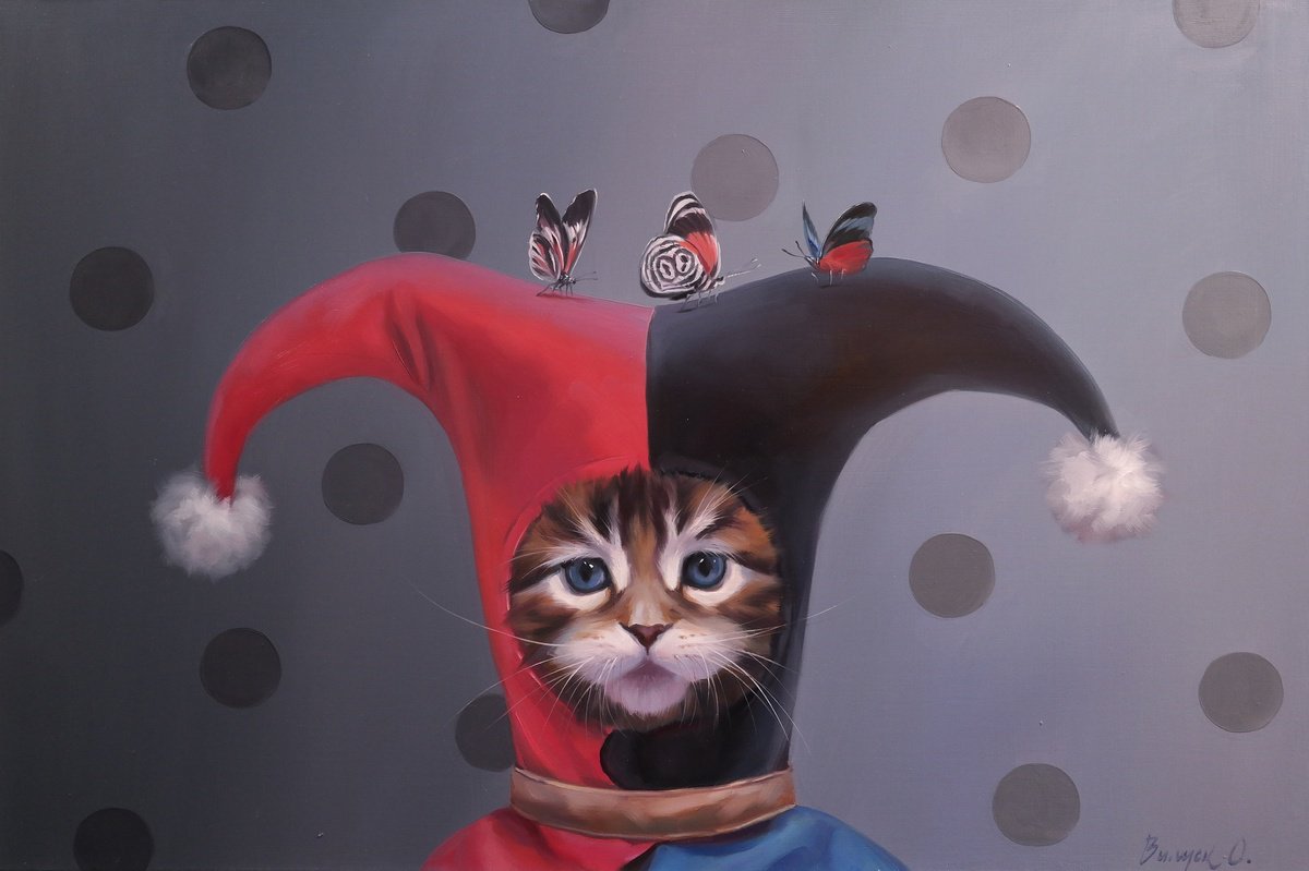 Illustrative Oil Painting , Joke By Lena Vylusk, 24 X 16, Artwork For Sale On Artfinder