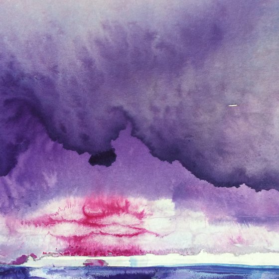 Kissing The Moment - Landscape Seascape Watercolor
