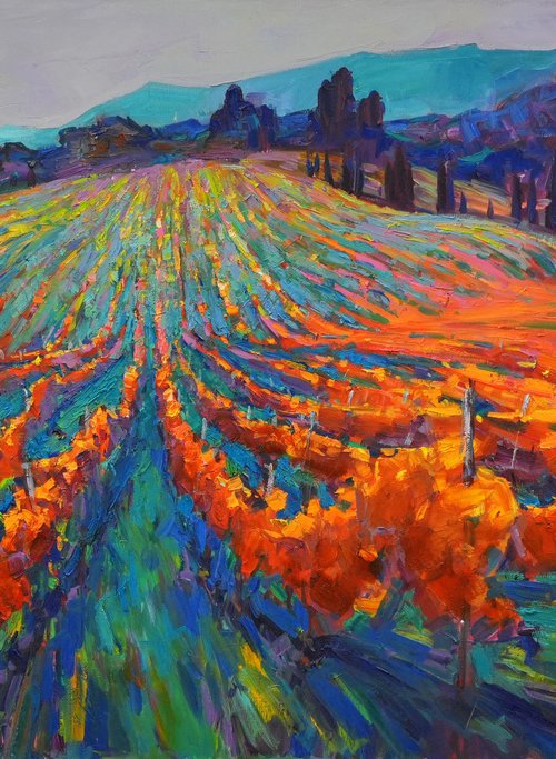 Tuscan vineyards by Sergei Chernyakovsky