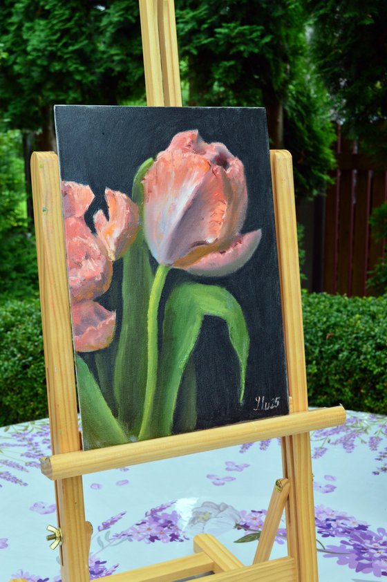 Coral tulips 4