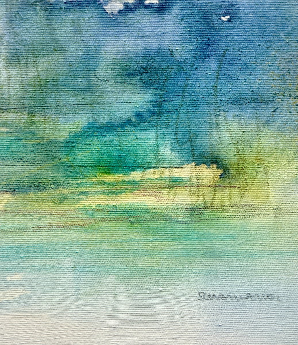 Abstract Acrylic Painting By Kirsten Schankweiler, 20 X 24", Deep Blue Serenity Iii, Original Artwork