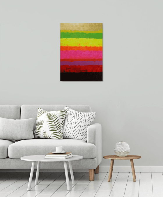Abstract Art !! Neon !! Pink !! Yellow !! Gold !! Black !! Multi Color Art