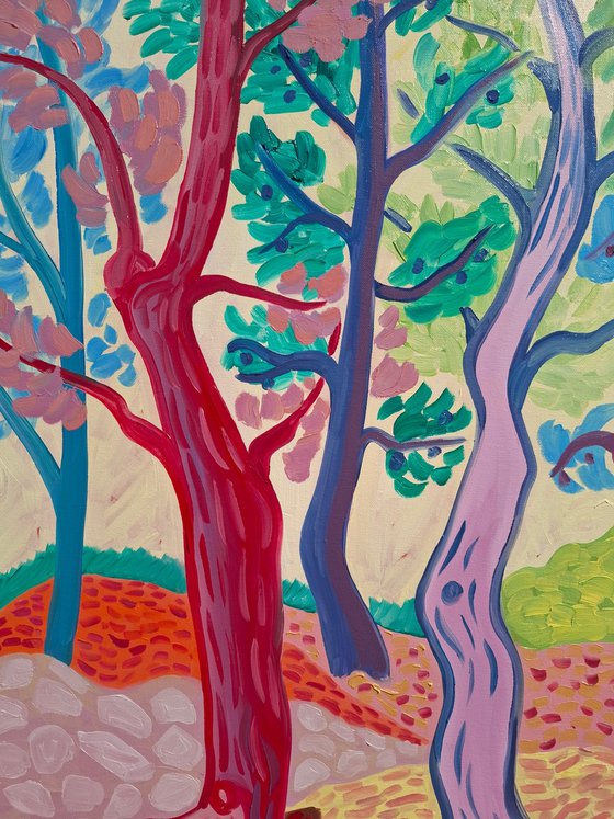 Morning Landscape with Pines