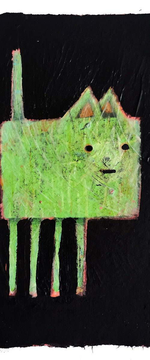 Green Cat by Mat JS Moore