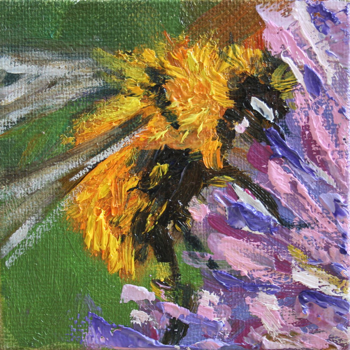 Bumblebee 10 / From my series Mini Picture / ORIGINAL PAINTING by Salana Art Gallery