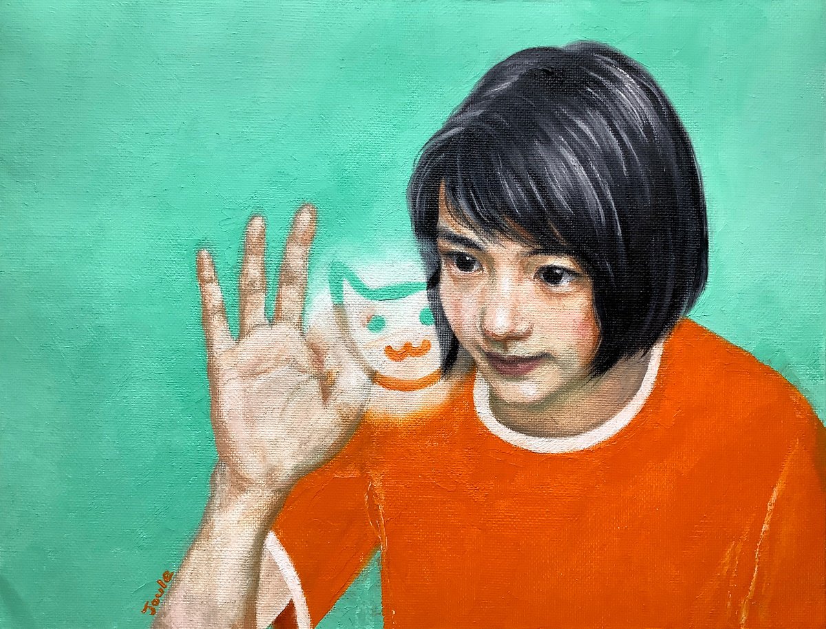 Expressive Portrait Oil Painting By Joule Kim, 12 X 9", Drawing, Original Artwork