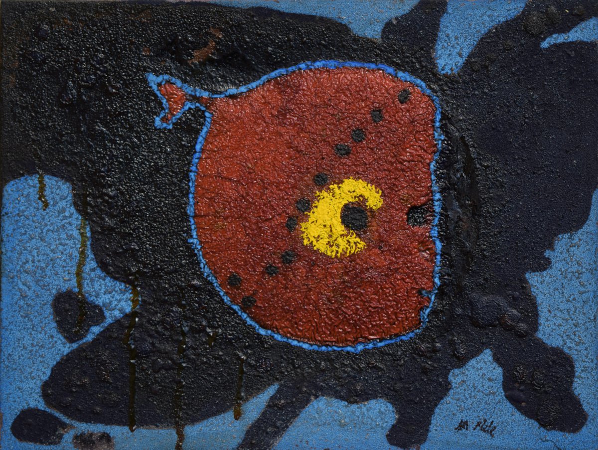 Animal Painting By Antonio Mele, 17 X 13, Pesce Palla, Original Artwork