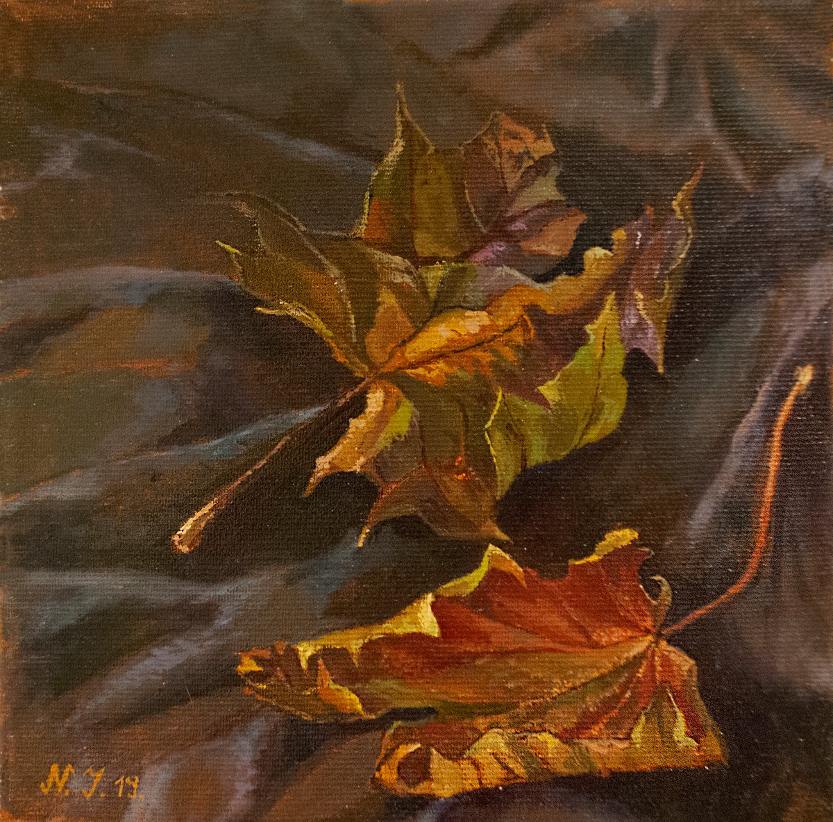 Photorealistic Still Life Oil Painting By Nikola Ivanovic, 8 X 8", Withering, Original Artwork