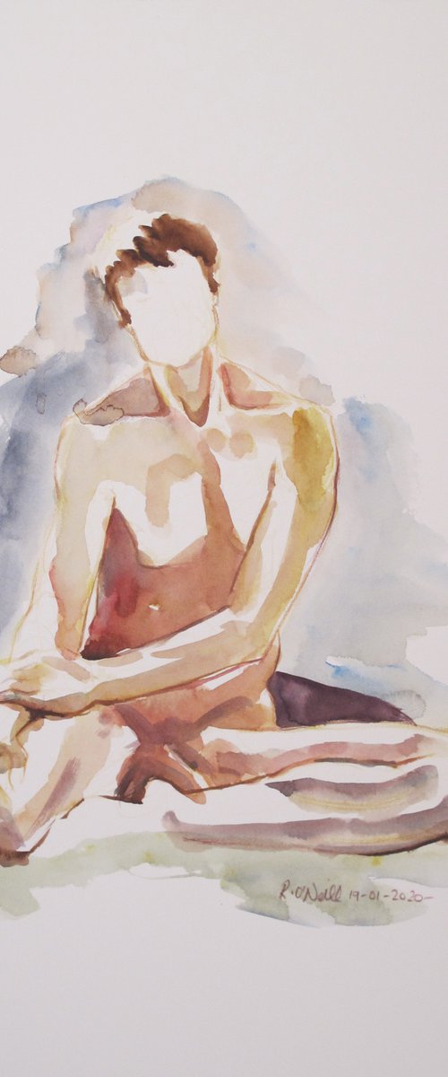 Seated male nude by Rory O’Neill