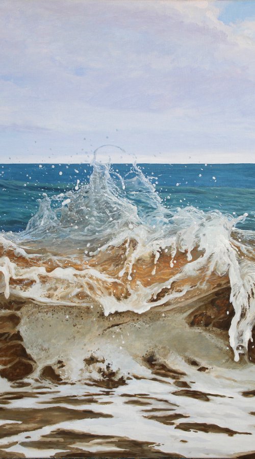 Wave. Splashes. 120x90 by Linar Ganeev