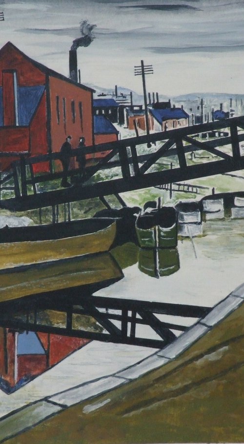 Barges on a canal by Philip Baker
