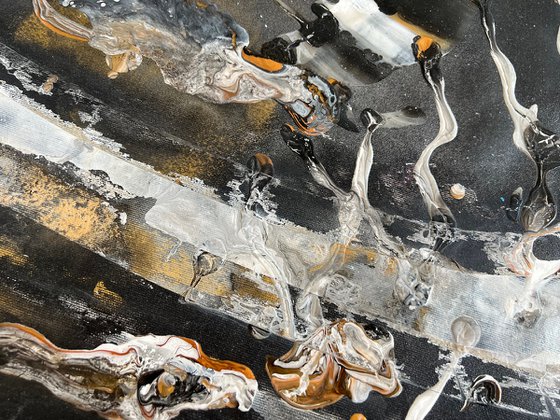 Silver Energy in Black Night