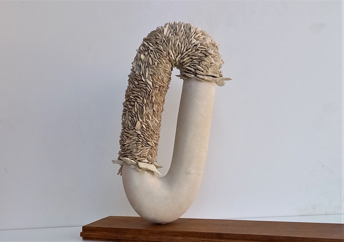 Geometric Abstract Stone Sculpture By Emanuela Camacci, 16 X 12, Locked, Original Artwork