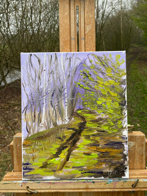 Path through greens. Pleinair