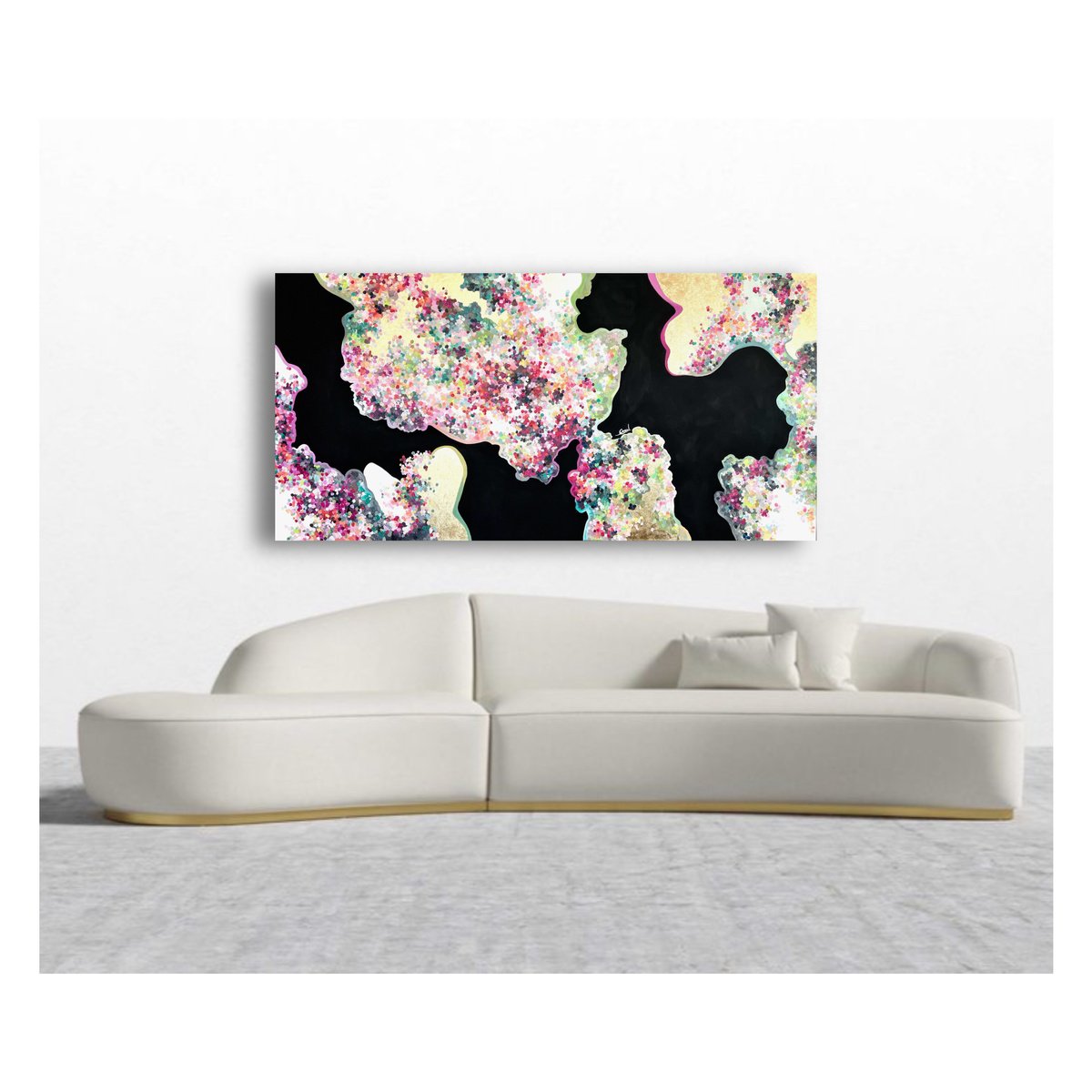 Abstract Botanical Painting By Maria Esmar, 79 X 39", A Thousand Splendid Suns, Original Artwork