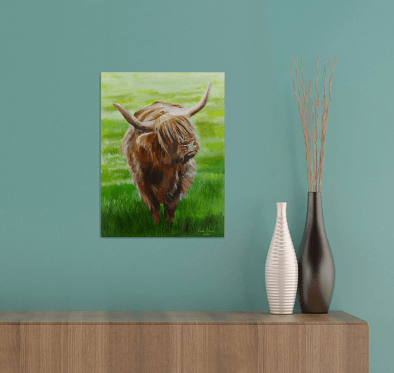 Highland cow painting