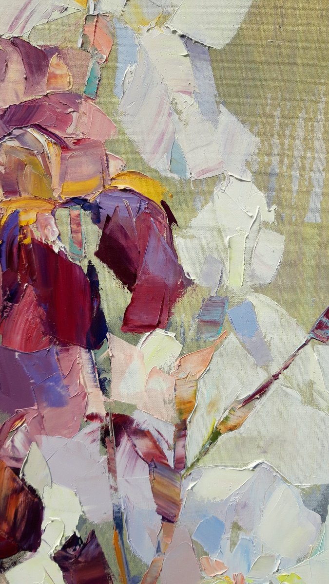 Bouquet Of Irises By Lesya Ros, 20 X 47, Artwork For Sale On Artfinder