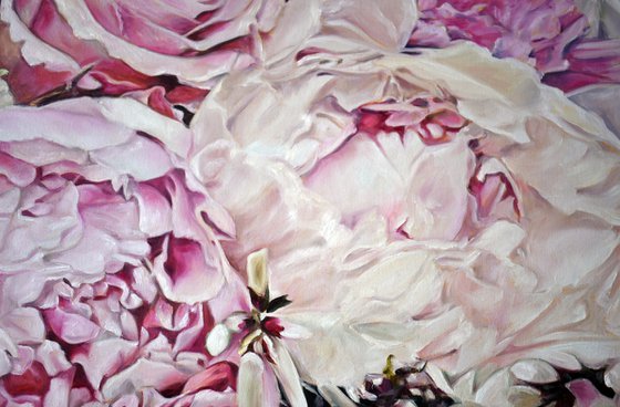 Original oil painting with flowers realism "Desire" 90 * 60 cm
