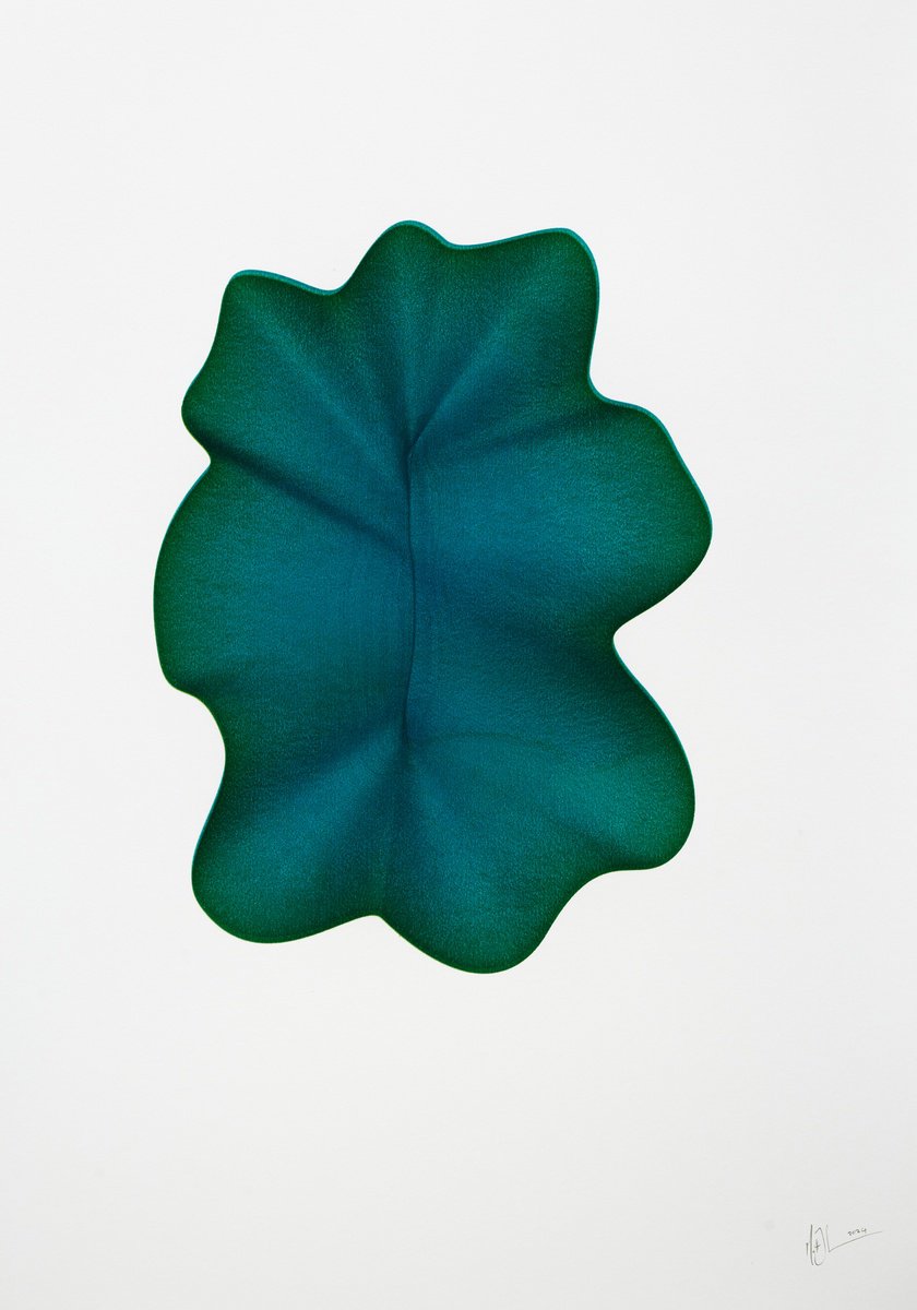 Organic Abstract Ink Drawing By Matt Jukes, 28 X 39", The Fold 22, Original Artwork