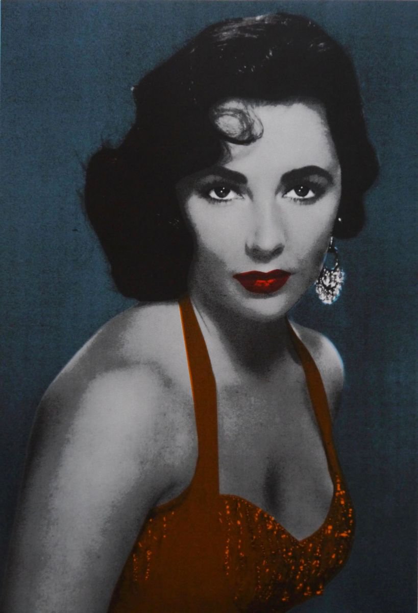Urban And Pop Portrait Screenprint By David Studwell, 22 X 31, Elizabeth Taylor I, Original Artwork
