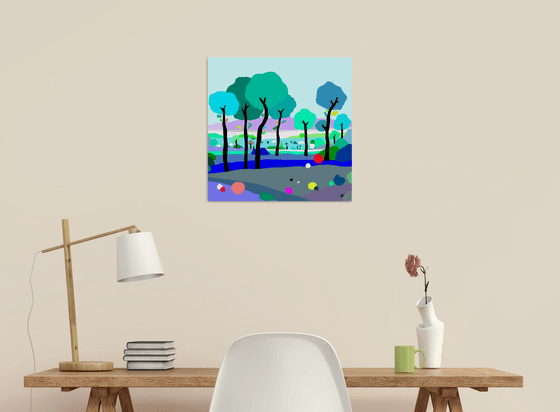 The pinewood II (El pinar II) (pop art, landscape)