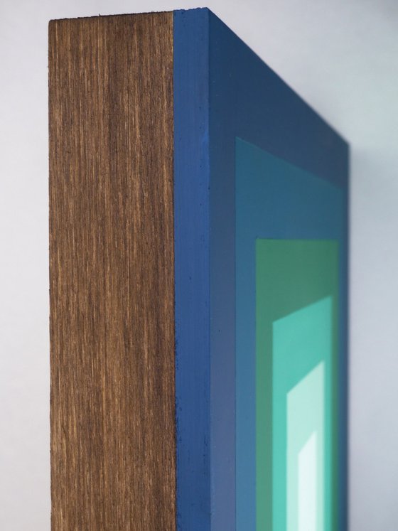 Concentric Squares - Blue Green