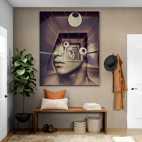 Urban collection Vol 27. light geometry. Art portrait on canvas