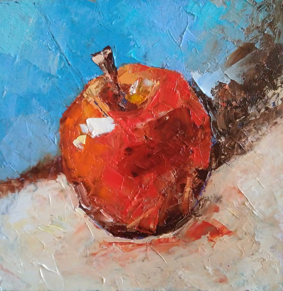 Red small buy acrylic painting on canvas Still life 4×6 inches(10×15cm)