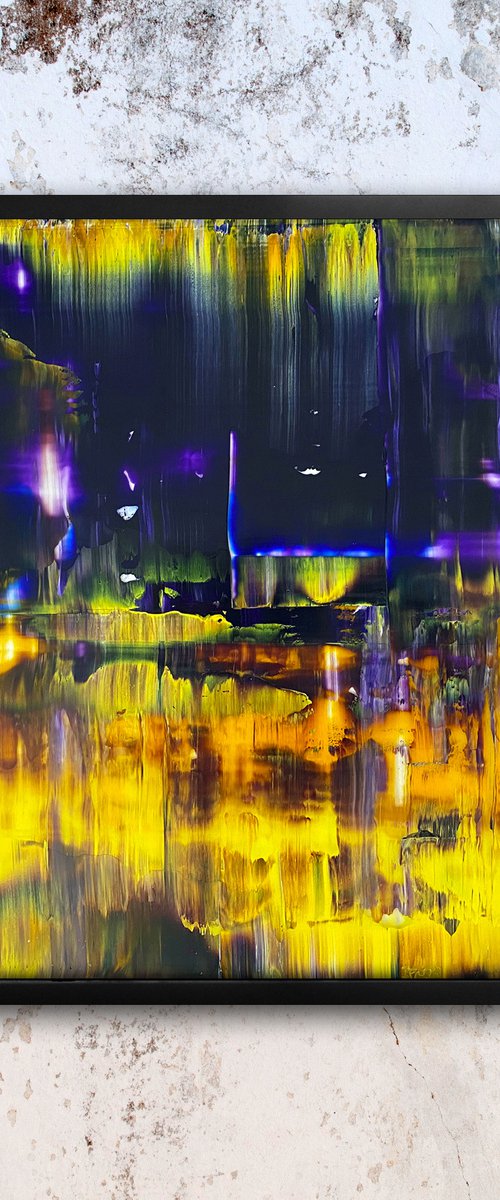 "Clairvoyance" - Original PMS Oil Painting On Plexiglass, Framed - 26 x 26 inches by Preston M. Smith (PMS)