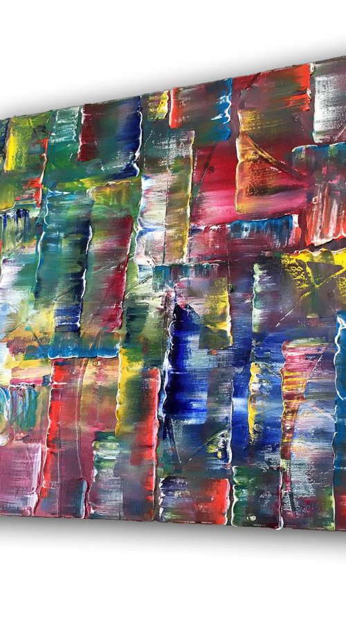 "Lost In The Crowd" - Original PMS Oil Painting On Canvas - 20 x 20 inches by Preston M. Smith (PMS)