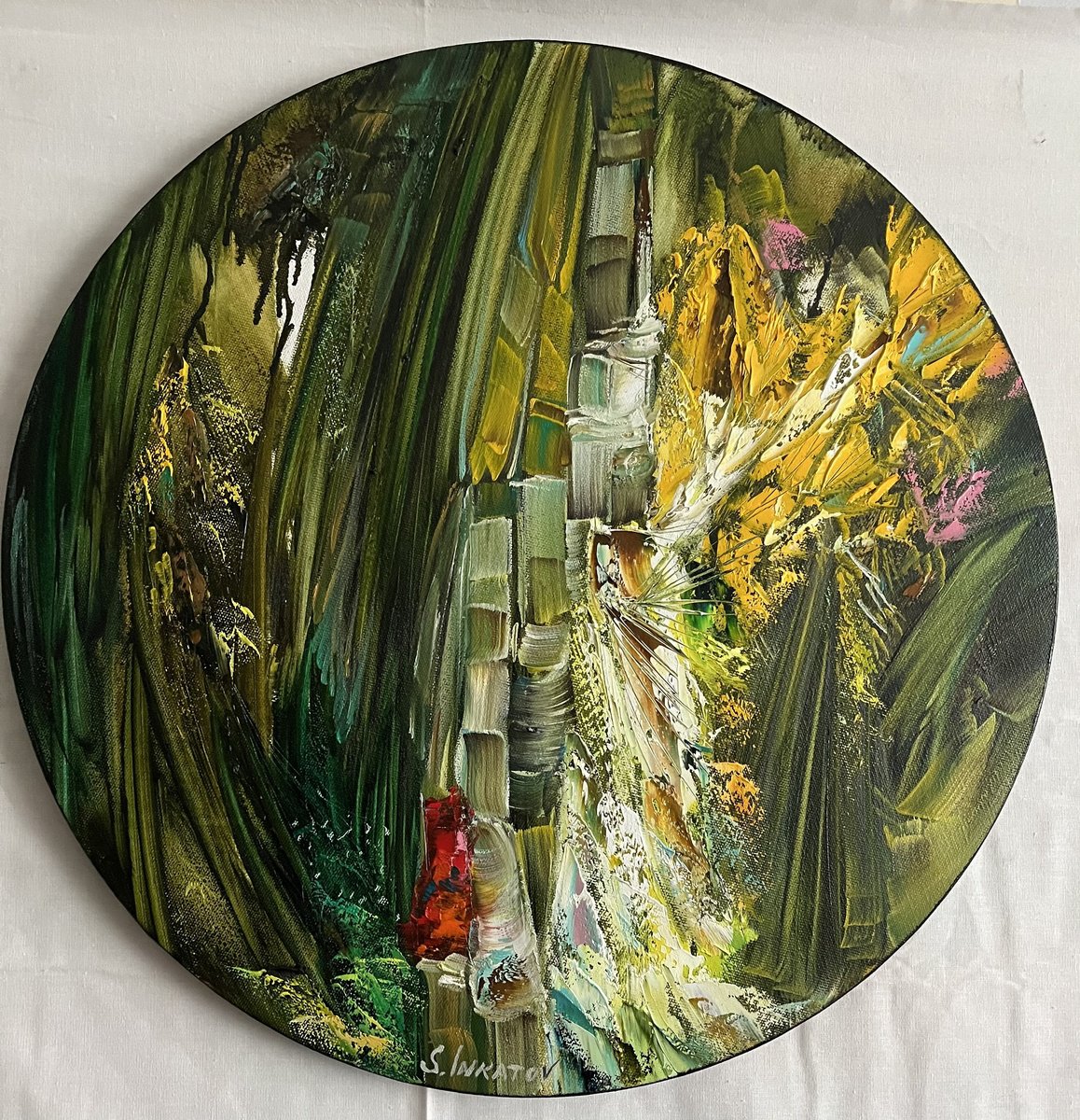 Abstract Oil Painting By Sergei Inkatov, 20 X 20", Life Philosophy 5, Original Artwork