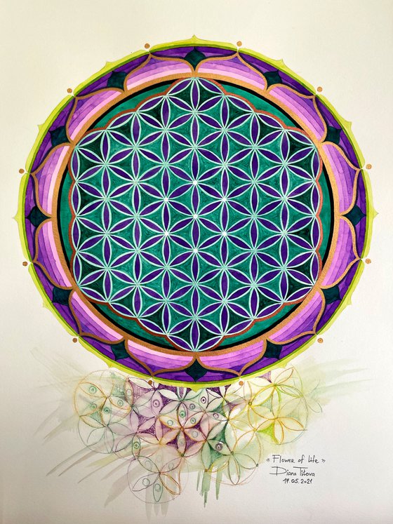 Emerald Flower of Life