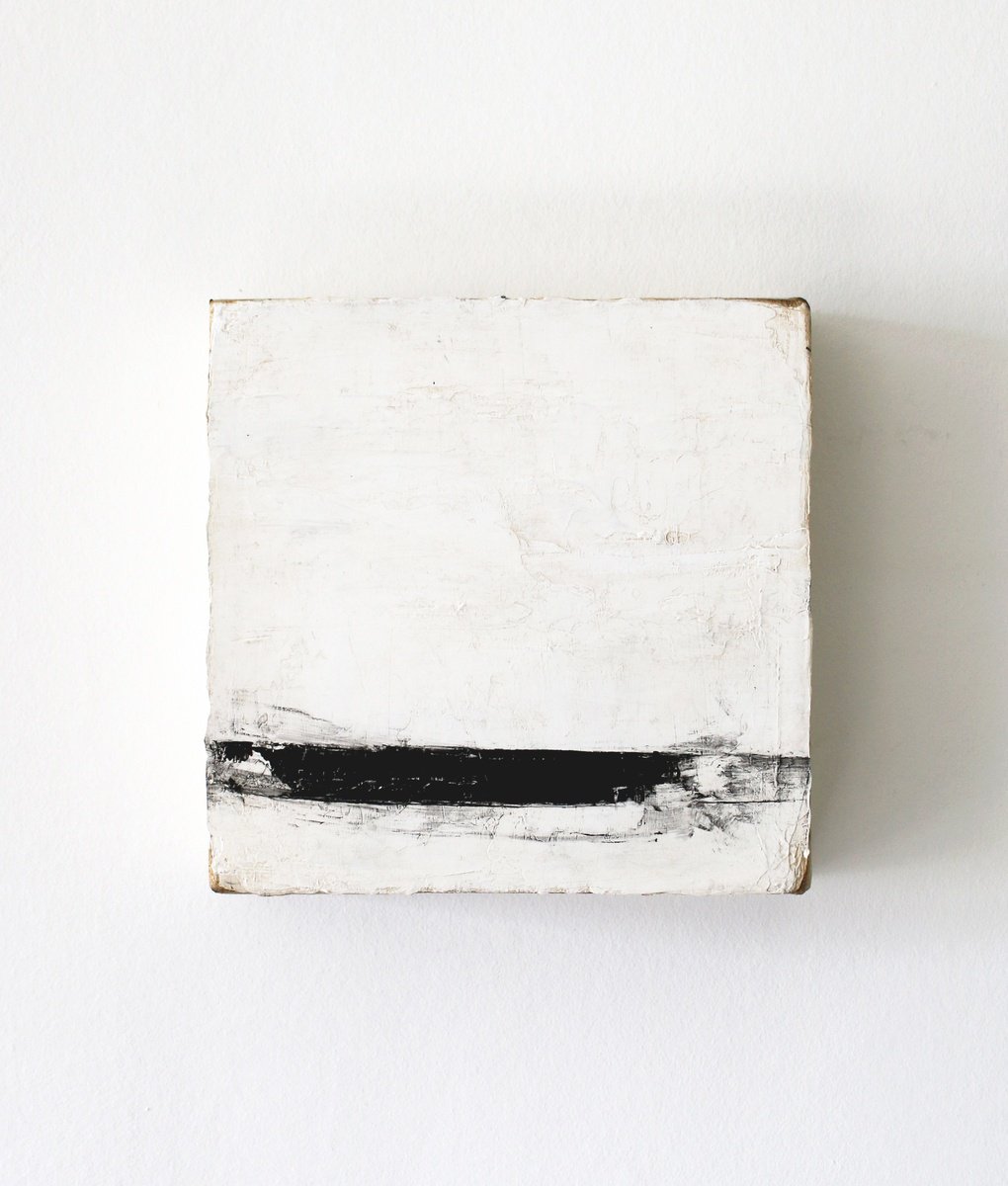 Organic Abstract Acrylic Painting By Stephen Whatcott, 5 X 5", Harbour Wall I, Original Artwork