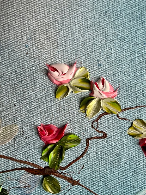 Pink Buds in Blue Air