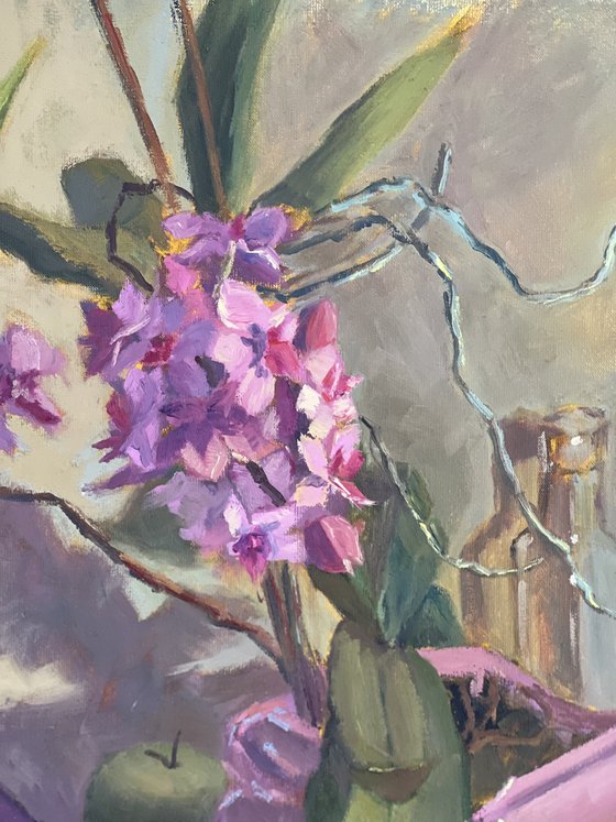 Arrangement in Green and Purple