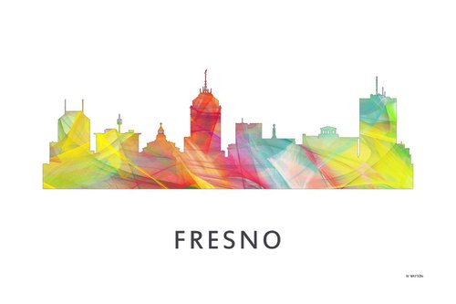 Fresno California Skyline WB1 by Marlene Watson