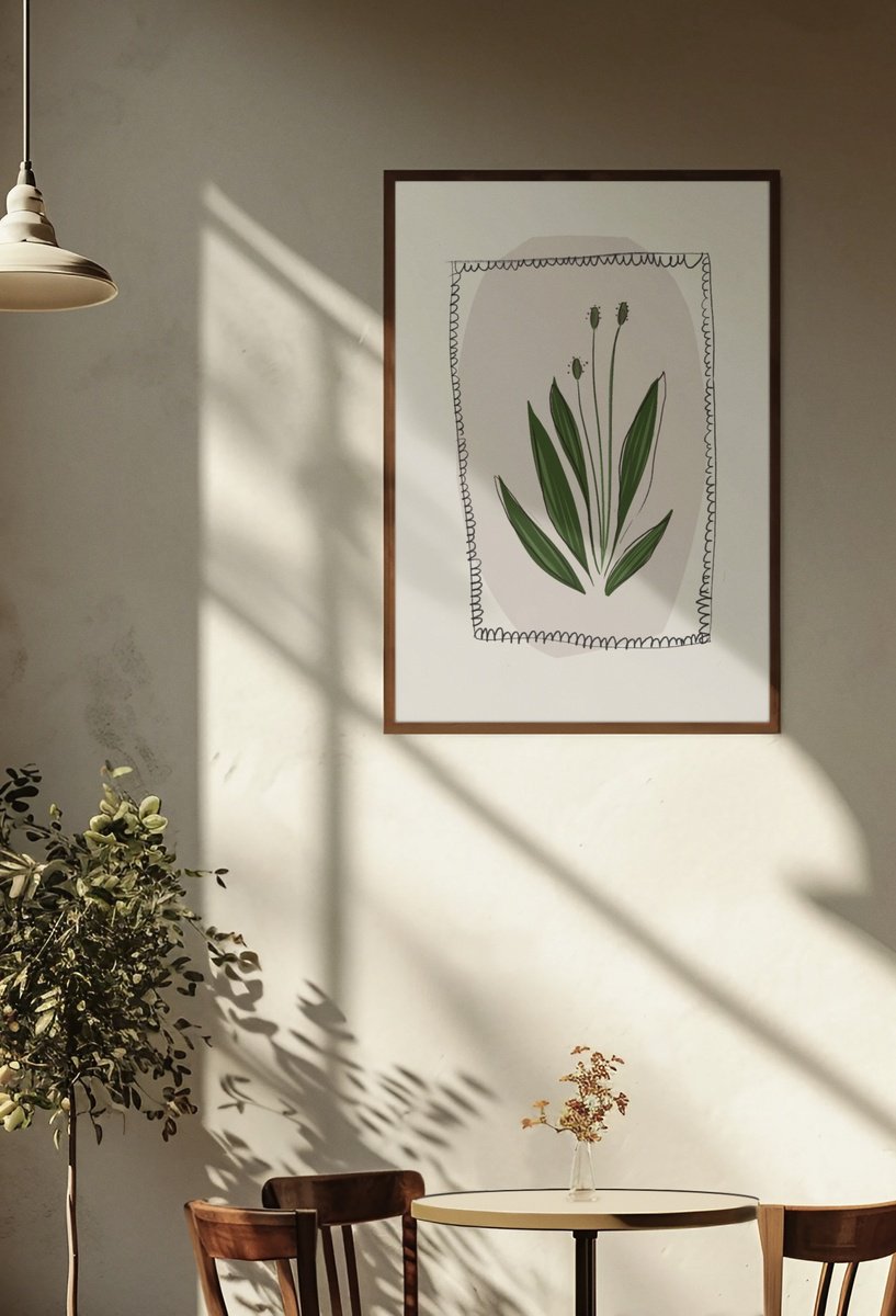 Botanical Giclee Print By Emma Evans-Freke, 12 X 17, Wild Plantain Grass, Original Artwork