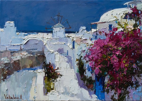 Santorini, Greece - Original landscape painting