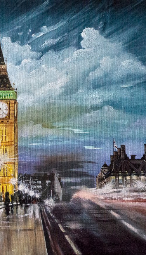"LIGHTS OF THE NIGHT LONDON". City landscape by Tetiana Tiplova