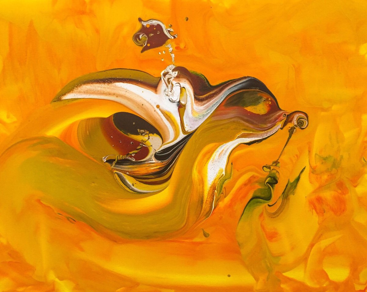 Abstract Acrylic Painting By Jean-Philippe Estebenet, 20 X 16, Escapade Solaire, Original Artwork