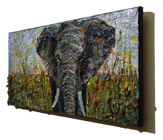 Original Oil Painting Elephant