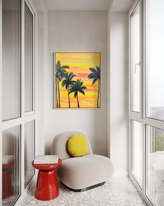 ‘Palms In The Sunset Glow’