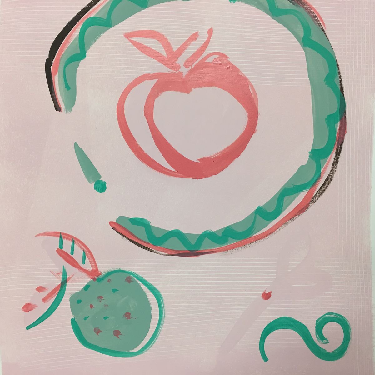 Apple on a plate by Sharon jane