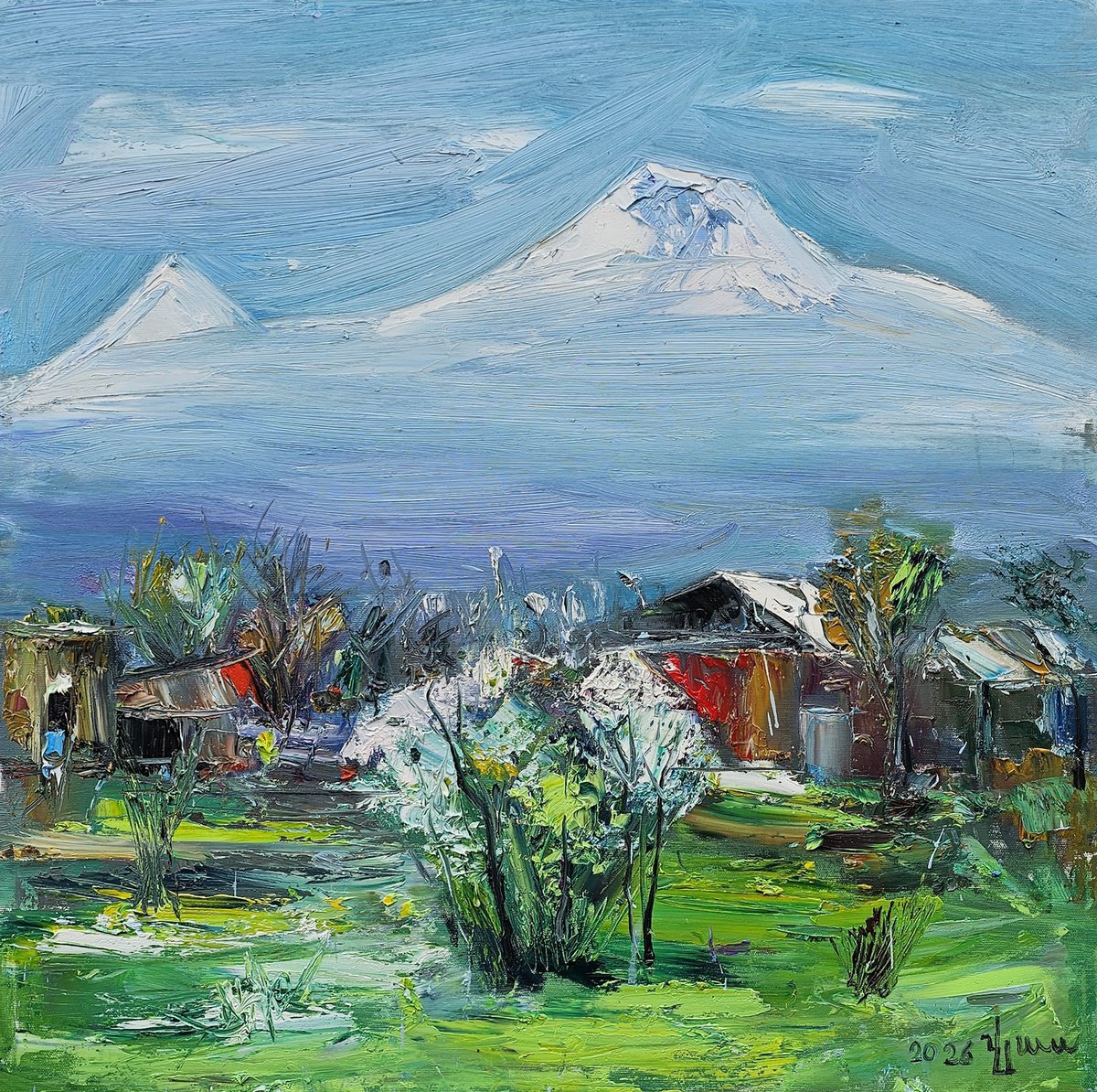 Spring Beneath Ararat By Vlas Ayvazyan, 28 X 28, Artwork For Sale On Artfinder