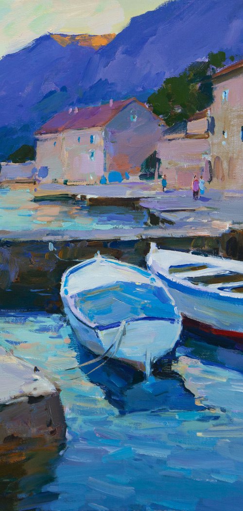 Boat pier. Kotor Bay by Aleksandr  Kryushyn